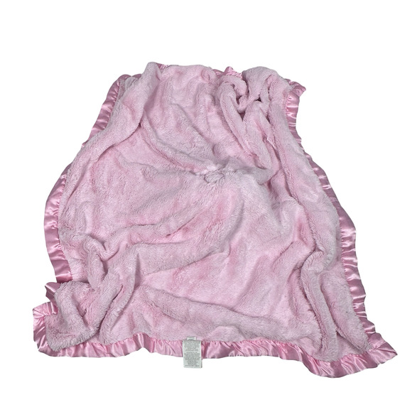 Cloud Island Pink Bunny Rabbit Lovey Security Blanket Satin Trim Polka Dots - Picture 2 of 6